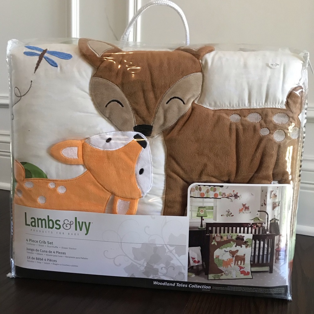 Lambs & Ivy | 4 Piece Crib Set | Woodland Tales 🦊